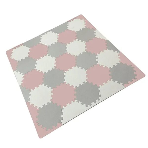 Bumble & Bird – BabySafe Play Mat – Hexagonal Pink/Cream