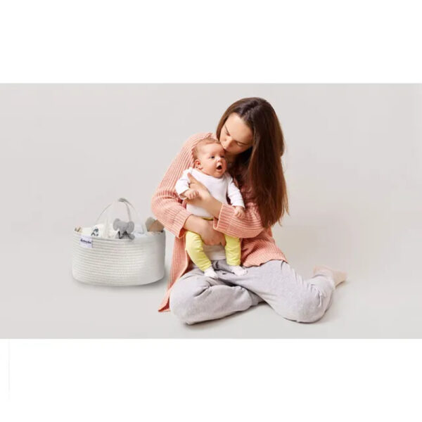 Bumble & Bird – Cotton Rope Diaper Caddy – White