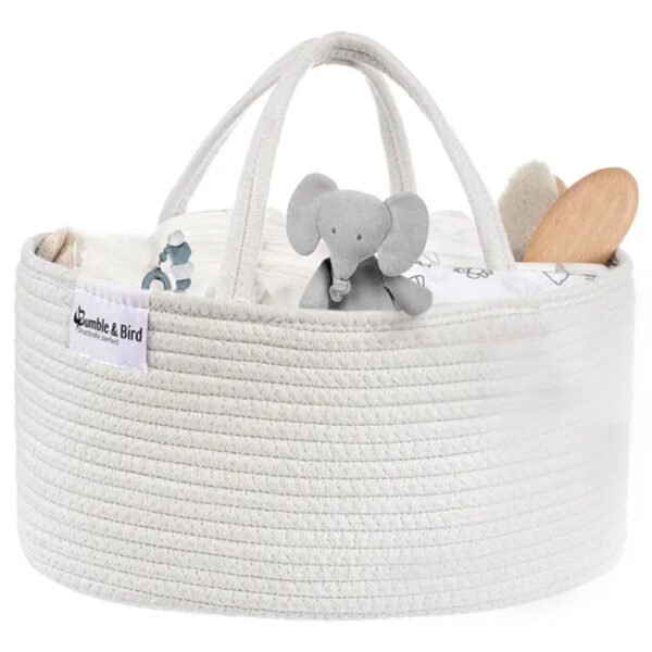 Bumble & Bird – Cotton Rope Diaper Caddy – White