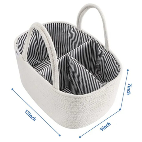 Bumble & Bird – Cotton Rope Diaper Caddy – White