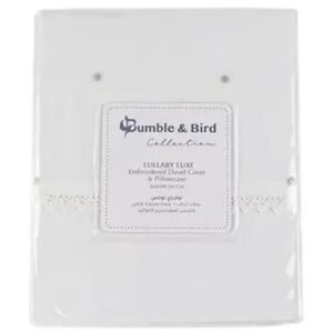 Bumble & Bird – Embroidered Duvet Cover & Pillowcase For Cot – Grey