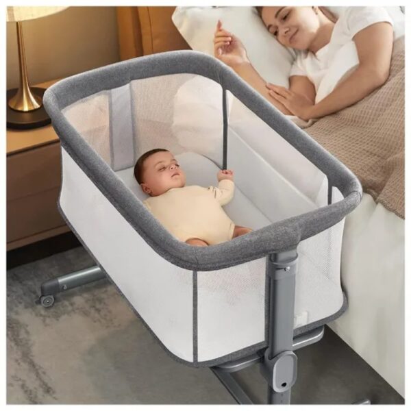Bumble & Bird – Everyday Baby Bedside Bassinet – Grey