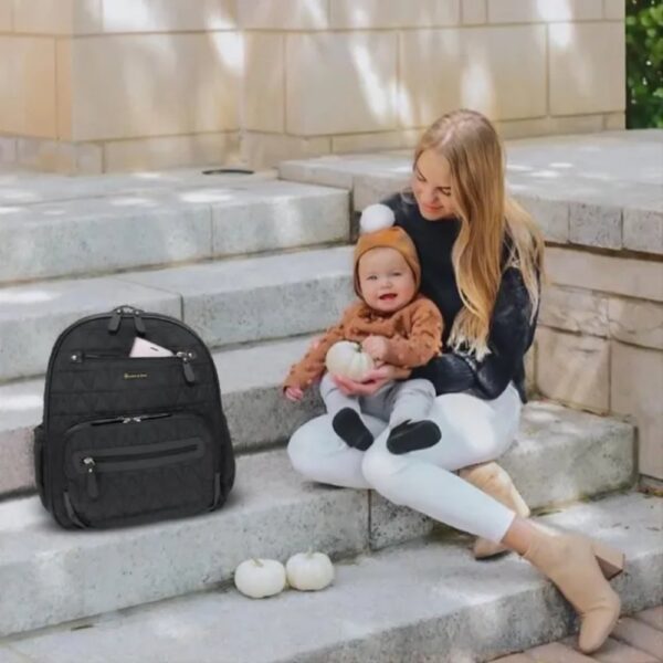 Bumble & Bird – Nylon Diaper Backpack Set – 4pcs – Black