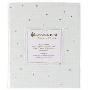 Bumble & Bird – Reversible Duvet Cover & Pillowcase For Cot – Grey