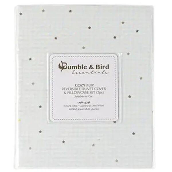 Bumble & Bird – Reversible Duvet Cover & Pillowcase For Cot – Grey