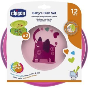 Chicco - Dish Set 12m+ Assorted Pink & Neutral - 1 Piece