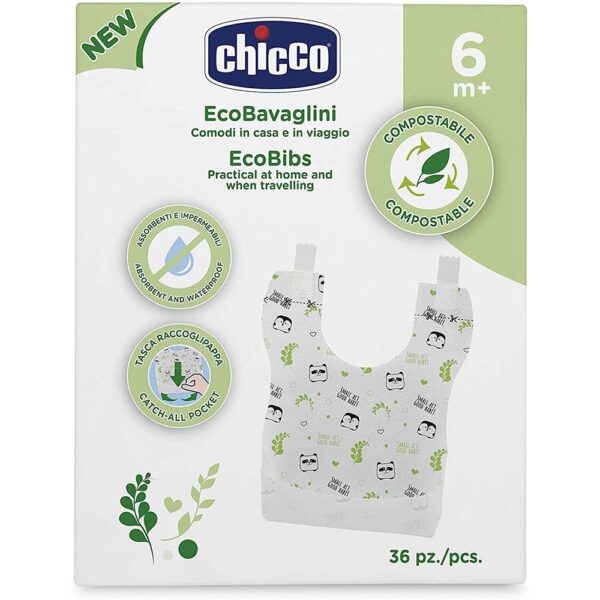 Chicco – Disposable EcoBibs 36pcs – 6m+