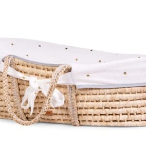 ChildHome - Bundle Moses Basket + Mattress + Cover Gold Dots