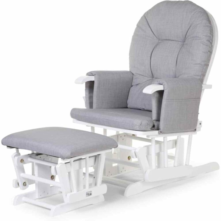 Childhome Gliding Chair with Footrest – Canvas Grey - Nursery Glider & Ottoman Set