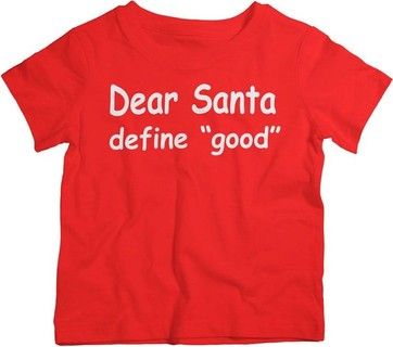 Twinkle Hands - Dear Santa Define Good - Christmas Tshirt - Red