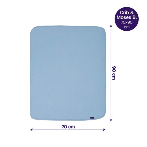 Clevamama – Waffle Weave Cotton Blanket Crib/Moses Basket 70 x 90 cm – Blue