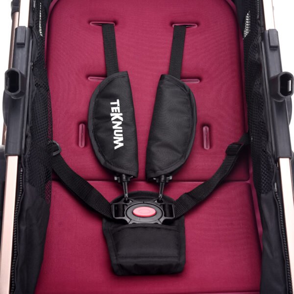 Teknum – 3 in 1 Pram stroller with Sunveno Fashion Diaper Tote Bag – Wine