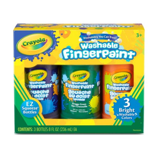 Crayola – 3 Ct. 8-Oz. Washable Fingerpaint, Bright Colors