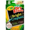 Crayola – Dry Erase Crayons Brights Large Size Pack Of 8