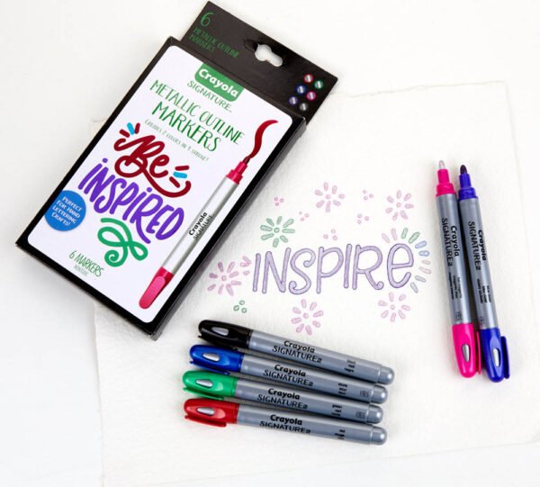 Crayola – Signature Metallic Outline Paint Markers, 6 Count