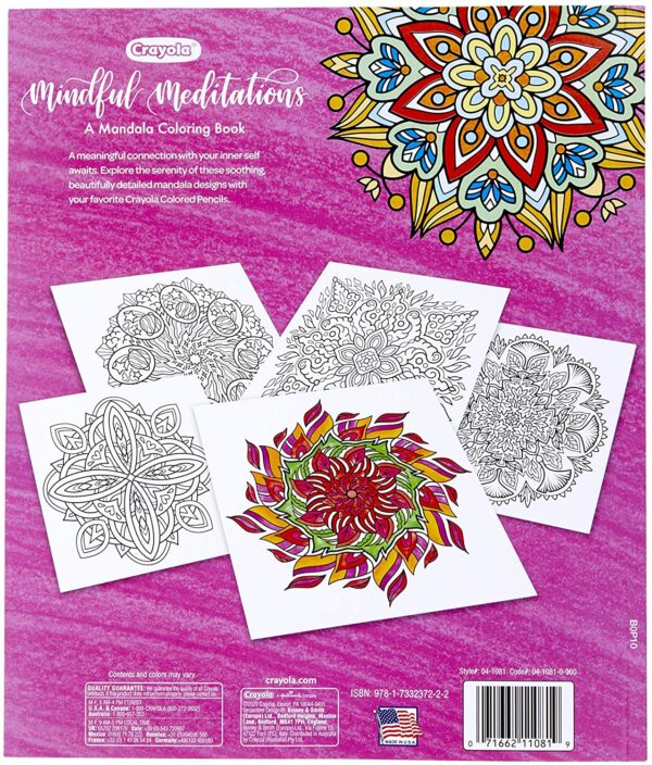 Crayola – 40-Page Coloring Book, Mindful Meditations