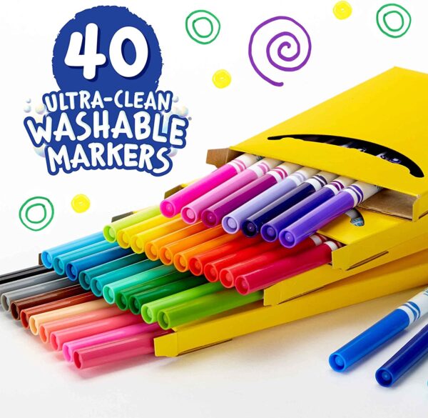 Crayola – 40 Ct. Ultra-Clean Washable Assorted Fine Line – Colormax Markers