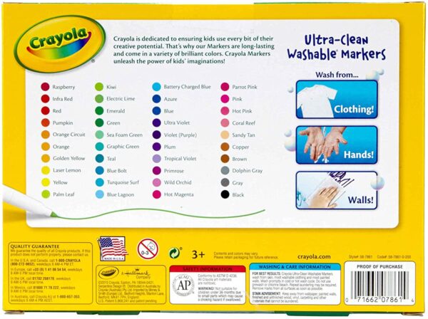 Crayola – 40 Ct. Ultra-Clean Washable Assorted Fine Line – Colormax Markers