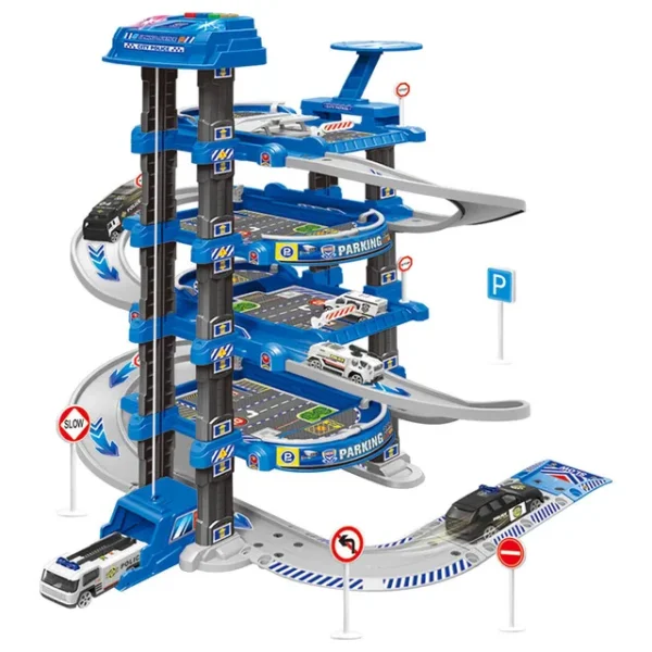 D-Power – Multi Level Lift Parking Set – Police Station, 78pc Set