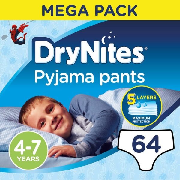 Huggies – Drynites Pyjama Pants, 4-7 Y, Boy, 17-30 Kg – 64 Bed Wetting Pants