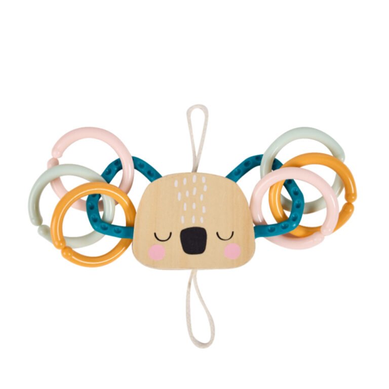 Eurekakids - Cucu 2-in-1 Koala Teether and Rattle – Wood & Silicone – 0M+