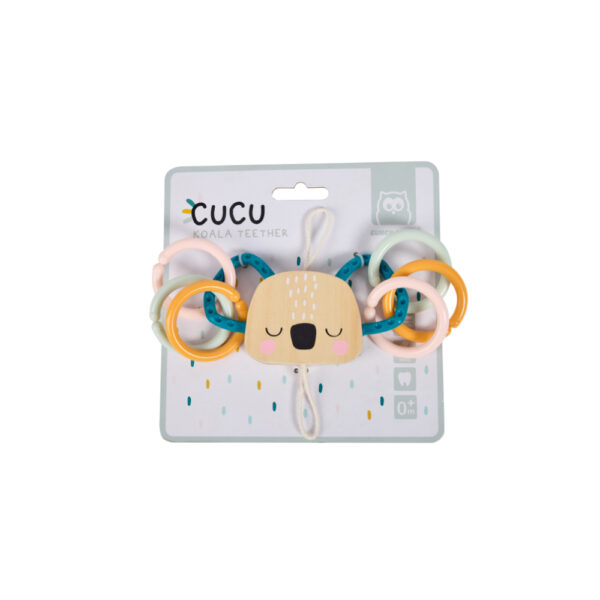 Eurekakids – Cucu 2-in-1 Koala Teether and Rattle – Wood & Silicone – 0M+