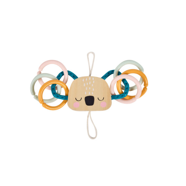 Eurekakids – Cucu 2-in-1 Koala Teether and Rattle – Wood & Silicone – 0M+