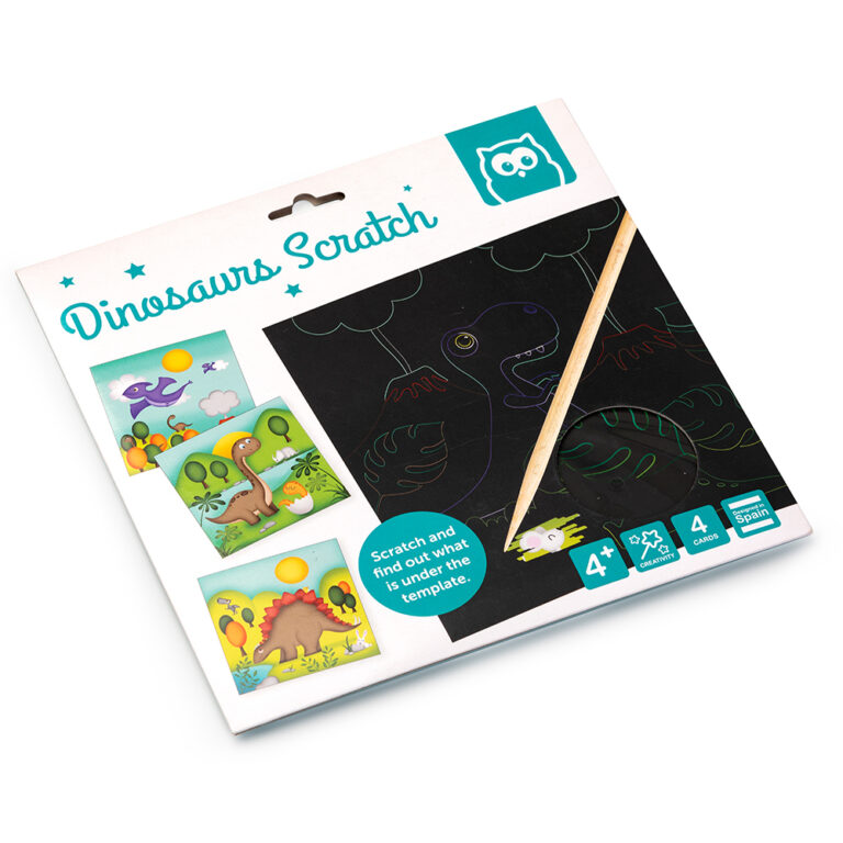 Eurekakids - Dinosaur Scratch Art Creative Kit with Wooden Stick