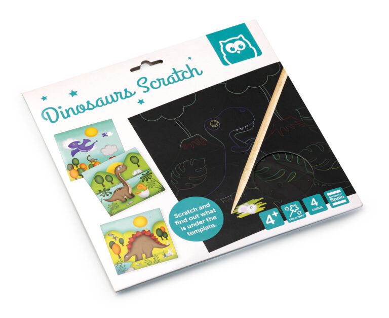 Eurekakids - Dinosaur Scratch Art Creative Kit with Wooden Stick