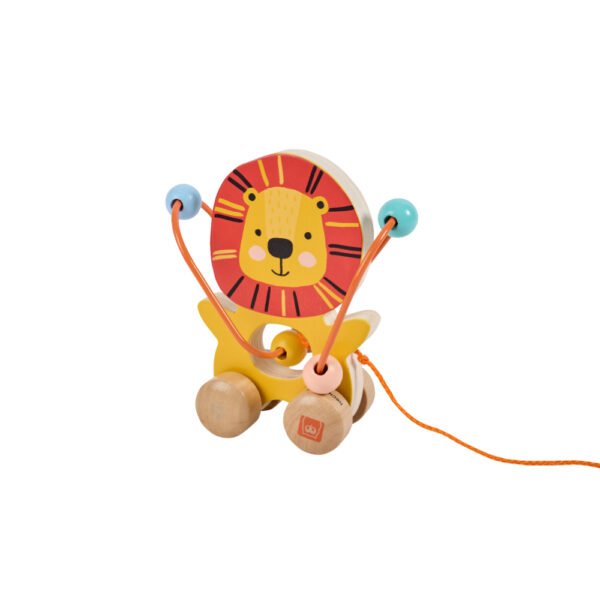 Eurekakids – Mini Looping Lion Wooden Push & Pull Toy – 12M+