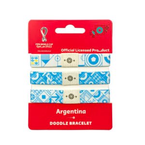 Fifa World Cup - Fabric Fashionable Qatar 2022 World Cup Doodlz Nylon Bracelet - Argentina