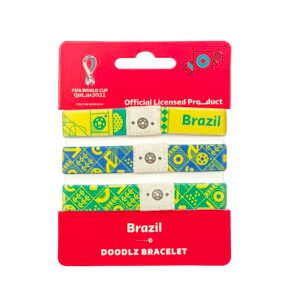 Fifa World Cup - Fabric Fashionable Qatar 2022 World Cup Doodlz Nylon Bracelet - Brazil