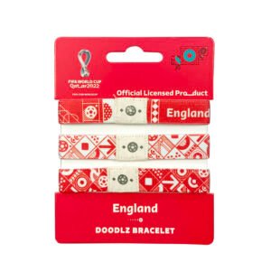 Fifa World Cup - Fabric Fashionable Qatar 2022 World Cup Doodlz Nylon Bracelet - England