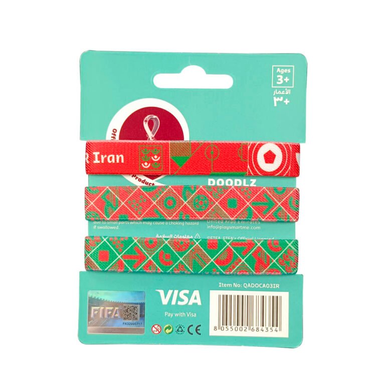 Fifa World Cup - Fabric Fashionable Qatar 2022 World Cup Doodlz Nylon Bracelet - Iran