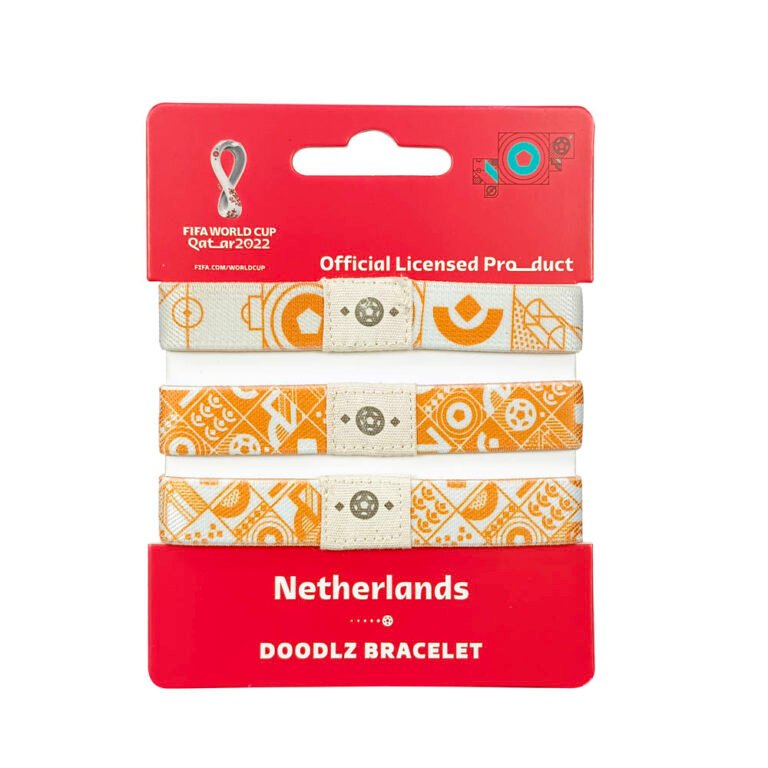 Fifa World Cup - Fabric Fashionable Qatar 2022 World Cup Doodlz Nylon Bracelet - Netherlands