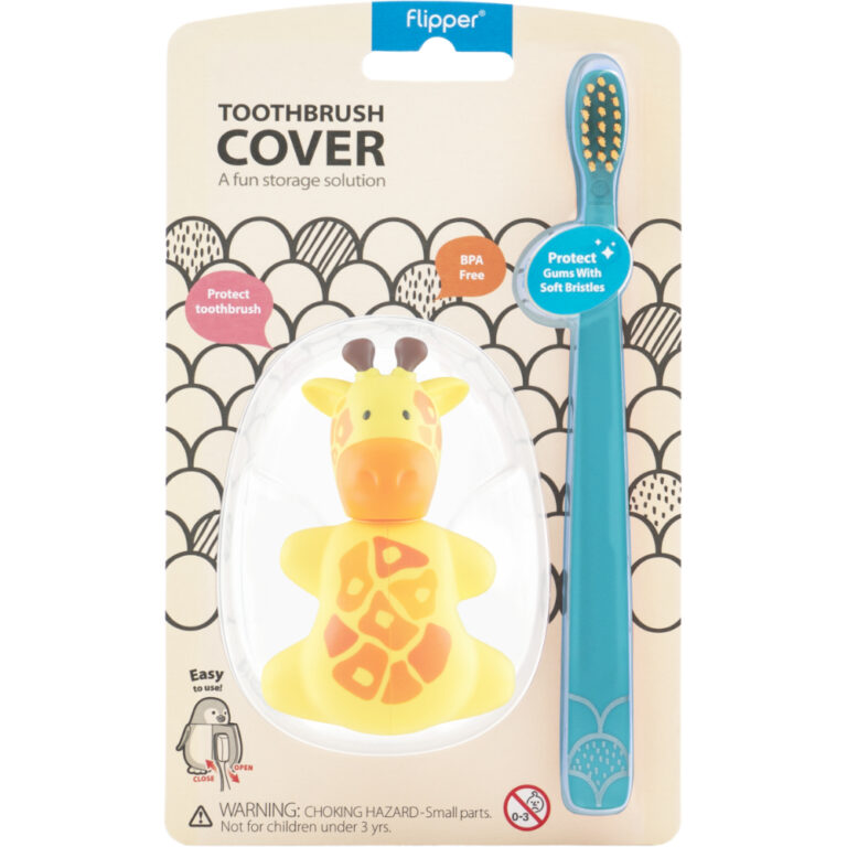 Flipper - Giraffe Oral Hygiene Set – Soft Toothbrush & Holder, Suction, 3Y+
