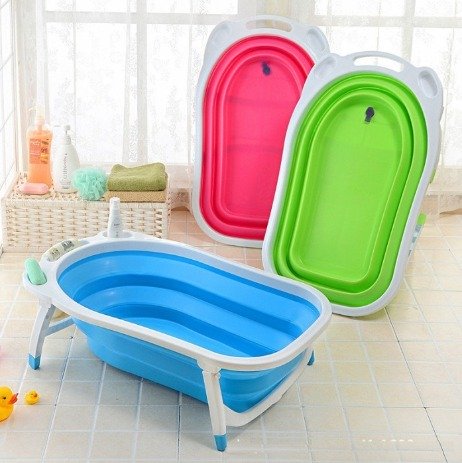 Pikkaboo Baby Foldable Portable Non-Slip Bath Tub – Pink