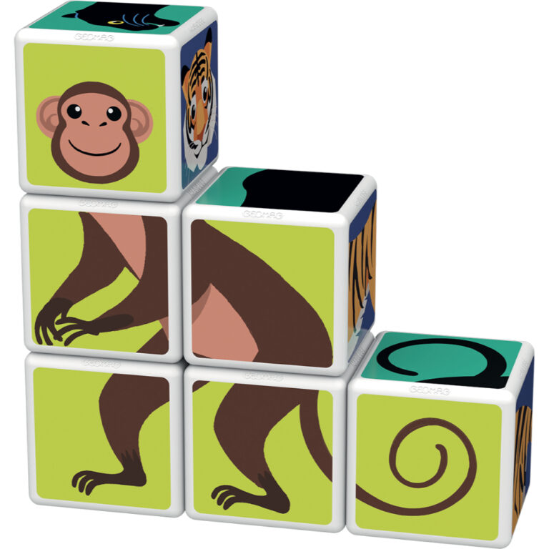 Geomag - Magicube Jungle Animals – 9pcs magnetic STEM toy set.