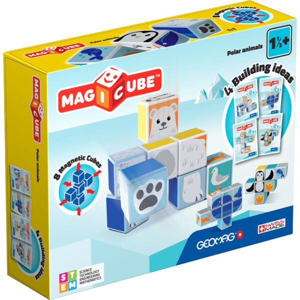 Geomag Magicube Polar Sea Animals 10pcs – Magnetic STEM Building Set for Toddlers (18M+)