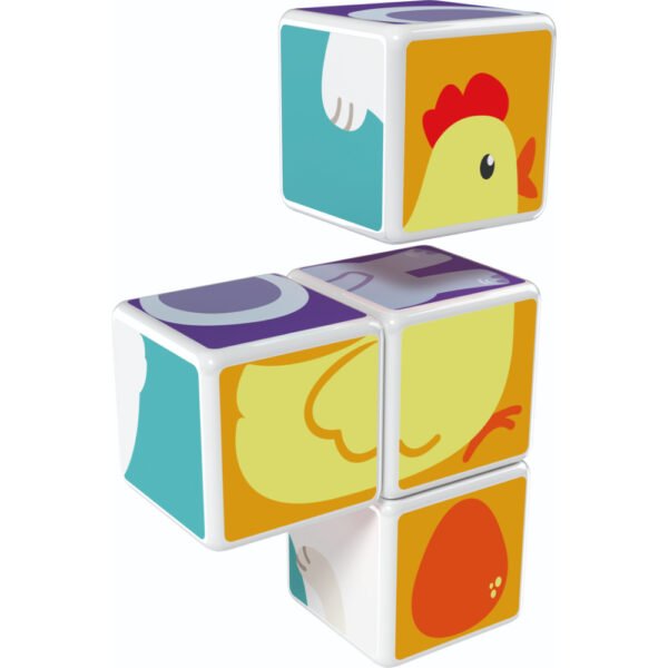 Geomag – Magicube, Printed Animals + Cards, STEM Toy for Kids, Multicolor 7 Pcs