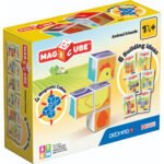 Geomag – Magicube, Printed Animals + Cards, STEM Toy for Kids, Multicolor 7 Pcs
