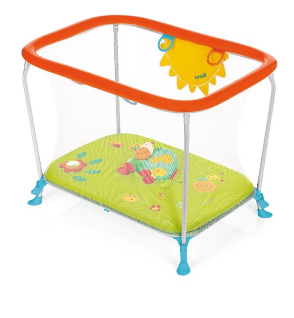 Brevi – Soft & Play Flat Fold Playpen – Green Farm