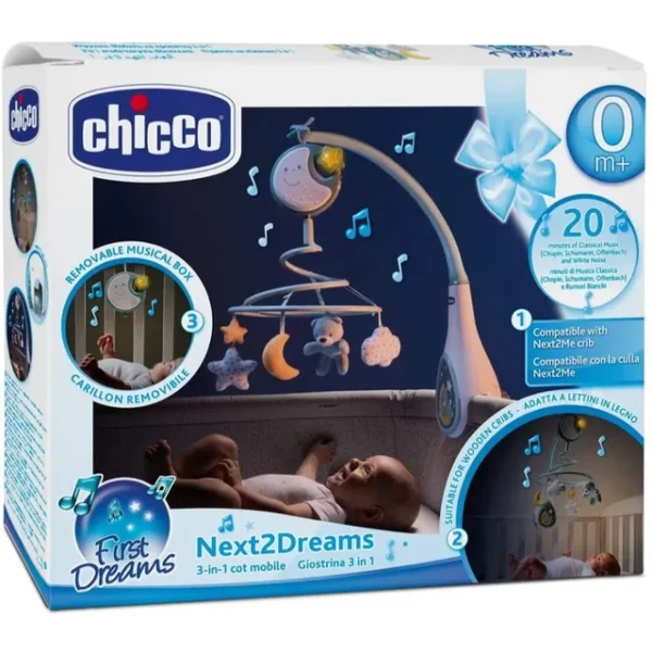 Chicco – First Dreams Next2Dreams Baby Cot Mobile 0m+ Blue