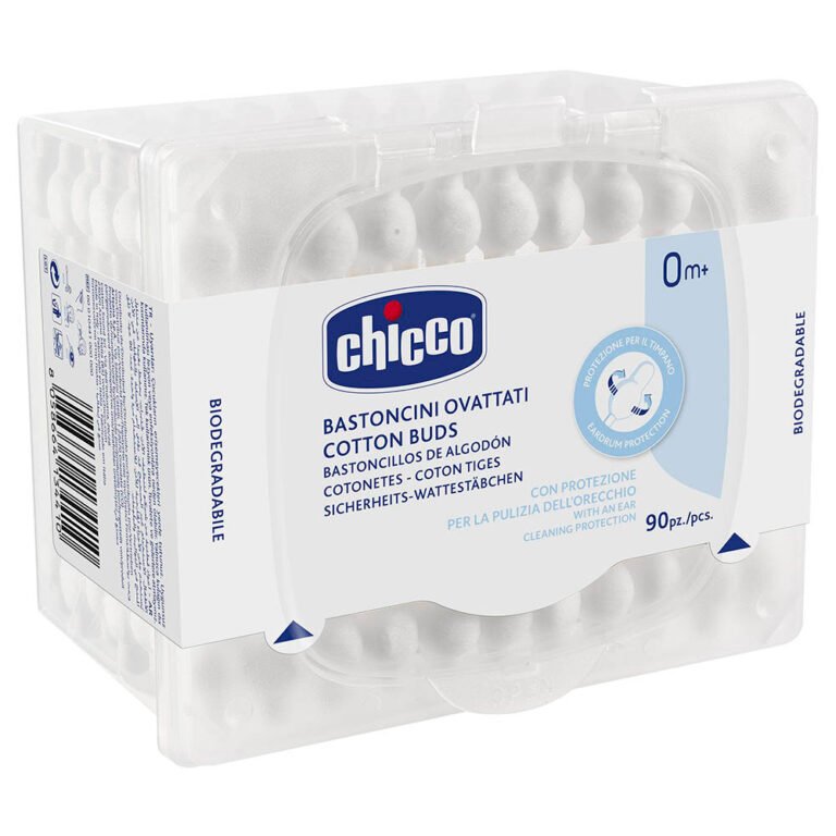 Chicco - Cotton Buds Safe Hygiene With Ear Protection 90 Pcs