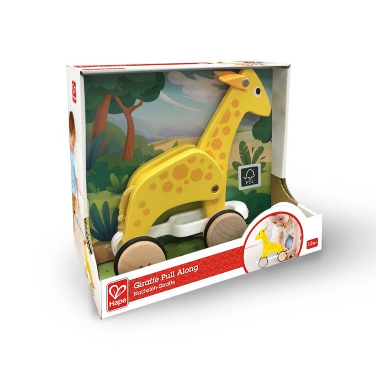 Hape - Push and Pull Giraffe Wooden Pull Along Toy