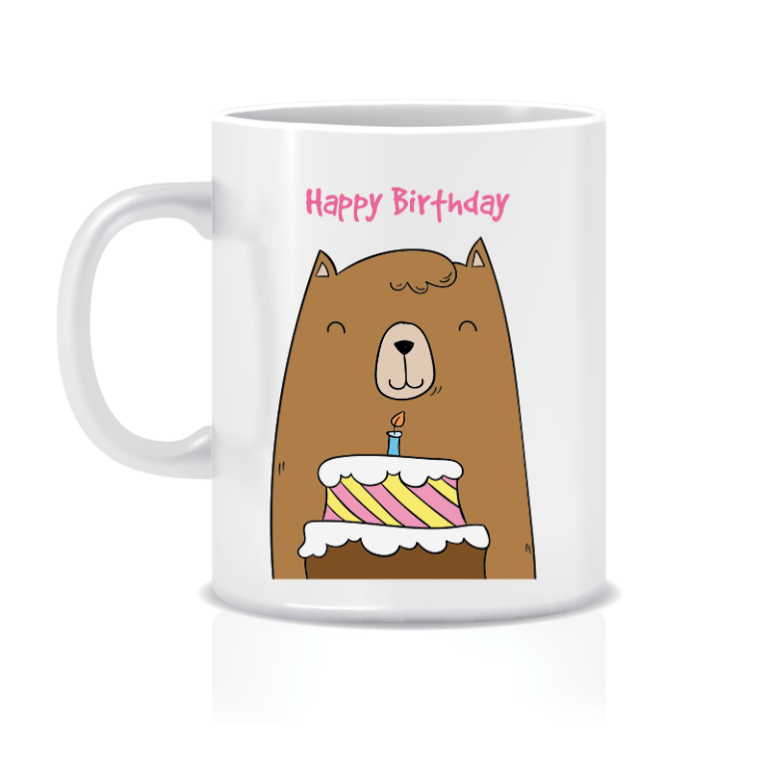 Twinkle Hands Happy Birthday Mug - Bear with Cake