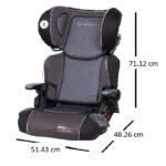 Babytrend 2-in-1 Protect Booster Seat – Grey Tech, 9M+, High-Back to No-Back, Side Impact Protection, Compact Fold