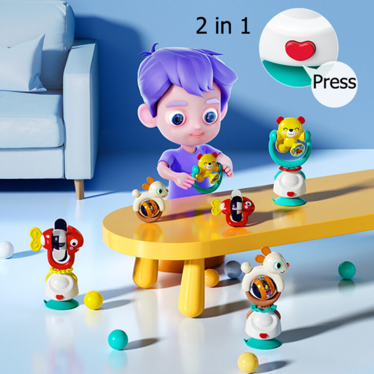 Hola - 2-in-1 Bear Rattle – Suction teether toy for babies 6M+.
