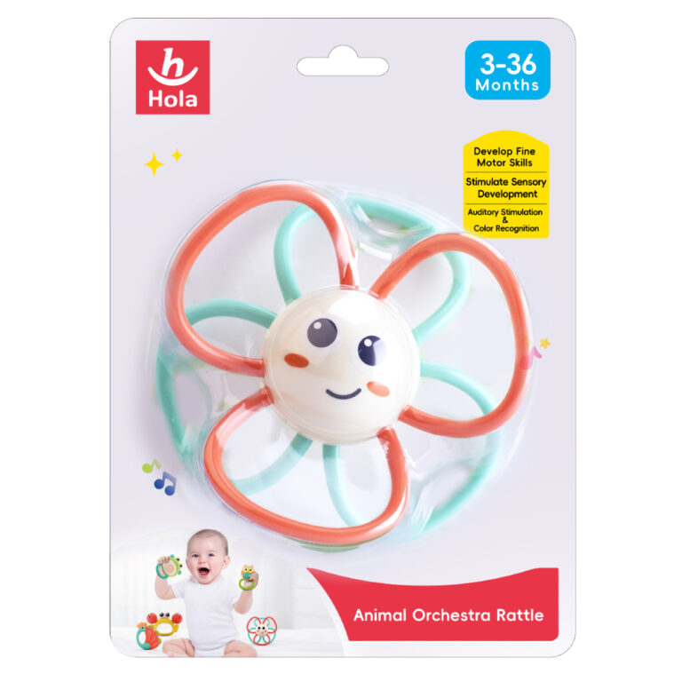 Hola - Owl Teether – Soothing, sensory rattle for babies 3M+