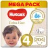 Huggies – Extra Care, Jumbo Pack, Size 4, 8-14 Kg – 204 Pcs